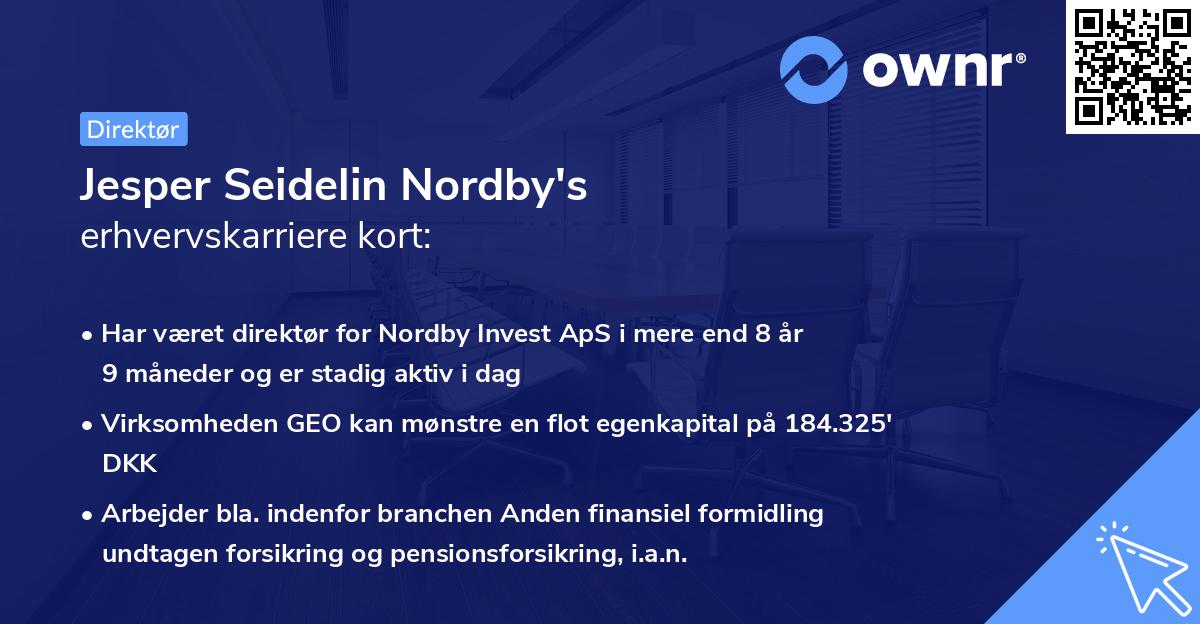 Jesper Seidelin Nordby's erhvervskarriere kort