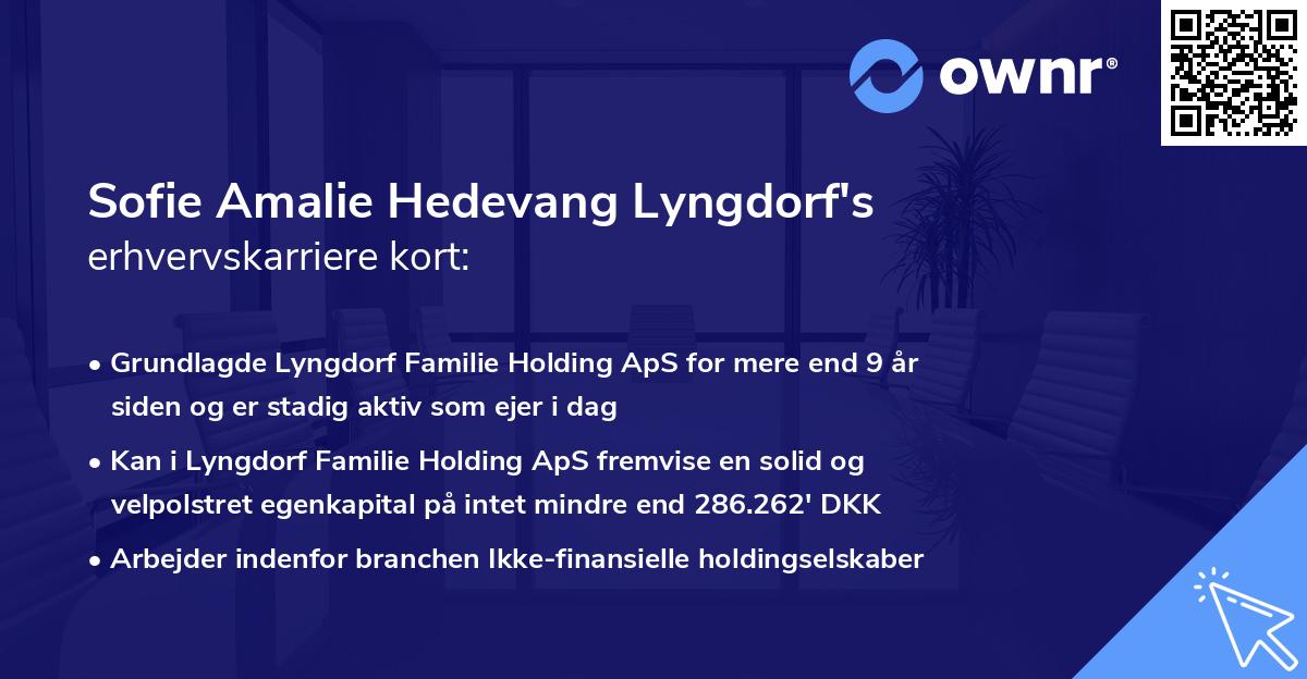 Sofie Amalie Hedevang Lyngdorf's erhvervskarriere kort