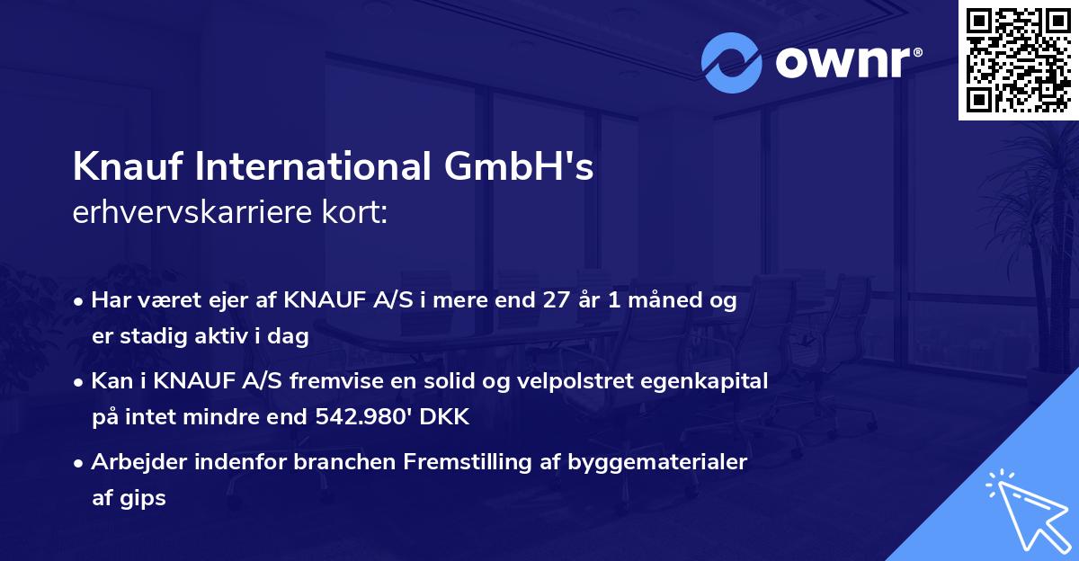 Knauf International GmbH's erhvervskarriere kort