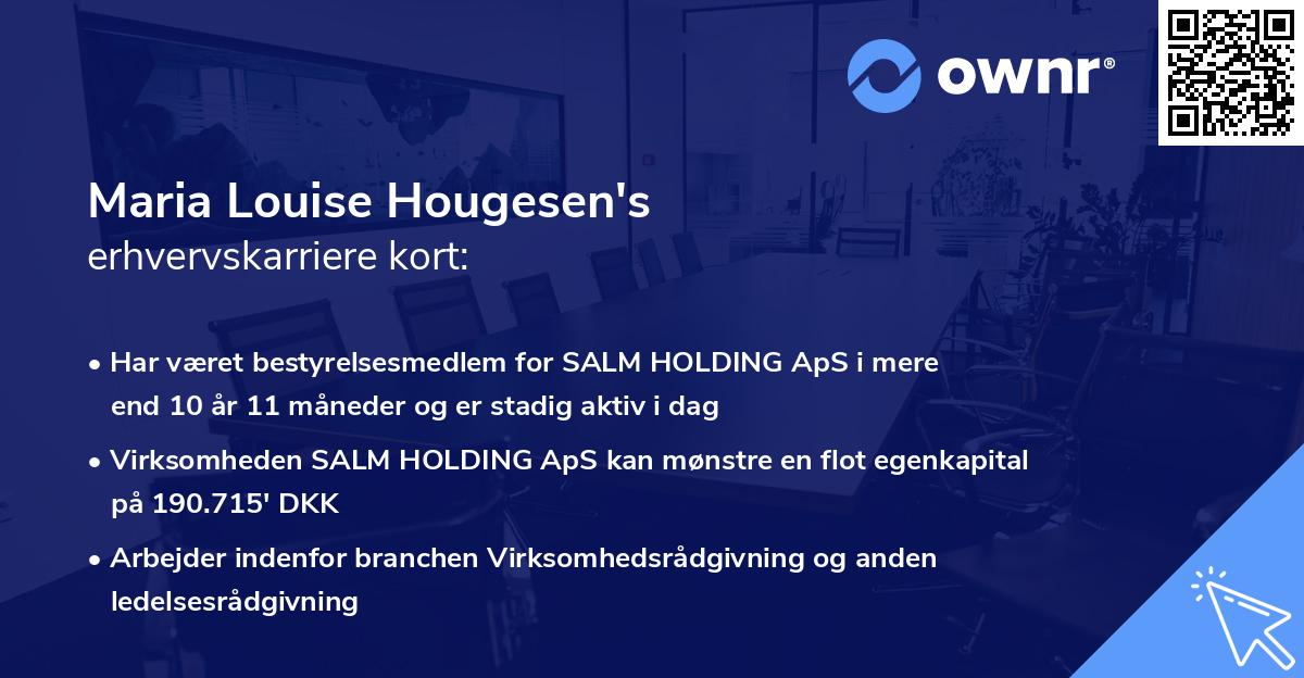 Maria Louise Hougesen's erhvervskarriere kort