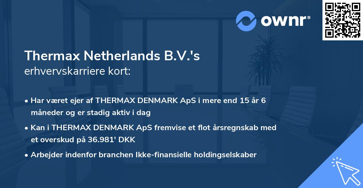 Thermax Netherlands B.V.'s erhvervskarriere kort