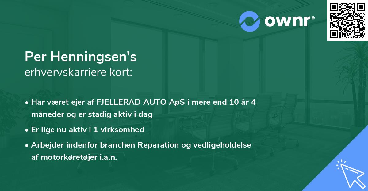 Per Henningsen's erhvervskarriere kort
