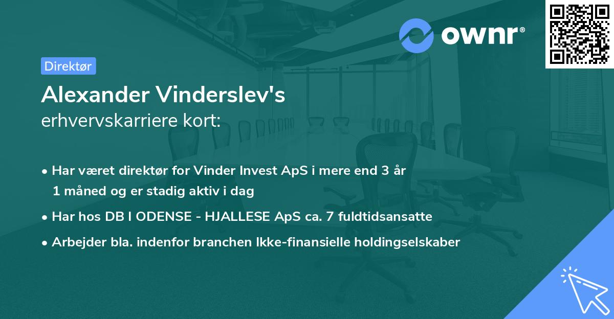 Alexander Vinderslev's erhvervskarriere kort