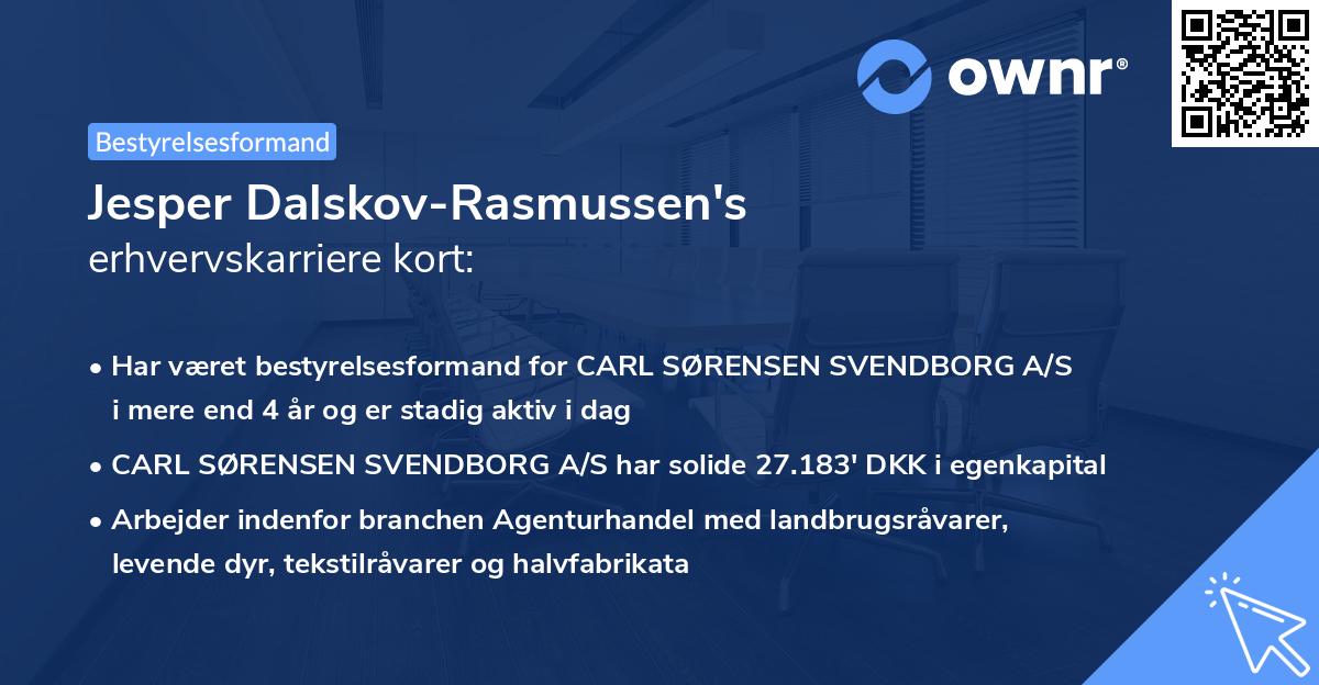 Jesper Dalskov-Rasmussen's erhvervskarriere kort