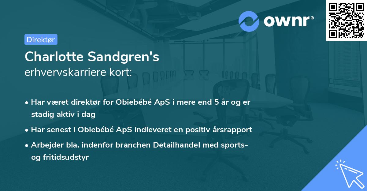 Charlotte Sandgren's erhvervskarriere kort