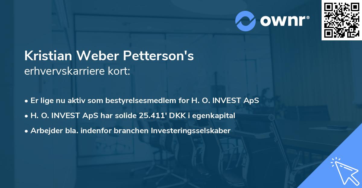 Kristian Weber Petterson's erhvervskarriere kort