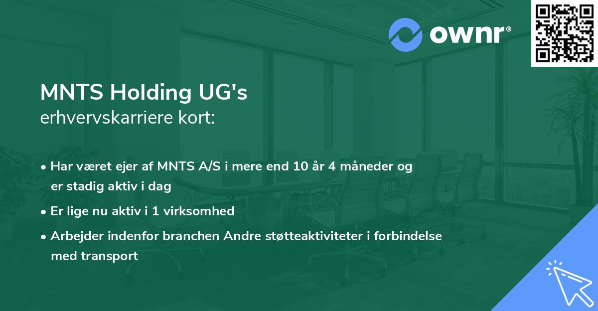 MNTS Holding UG's erhvervskarriere kort