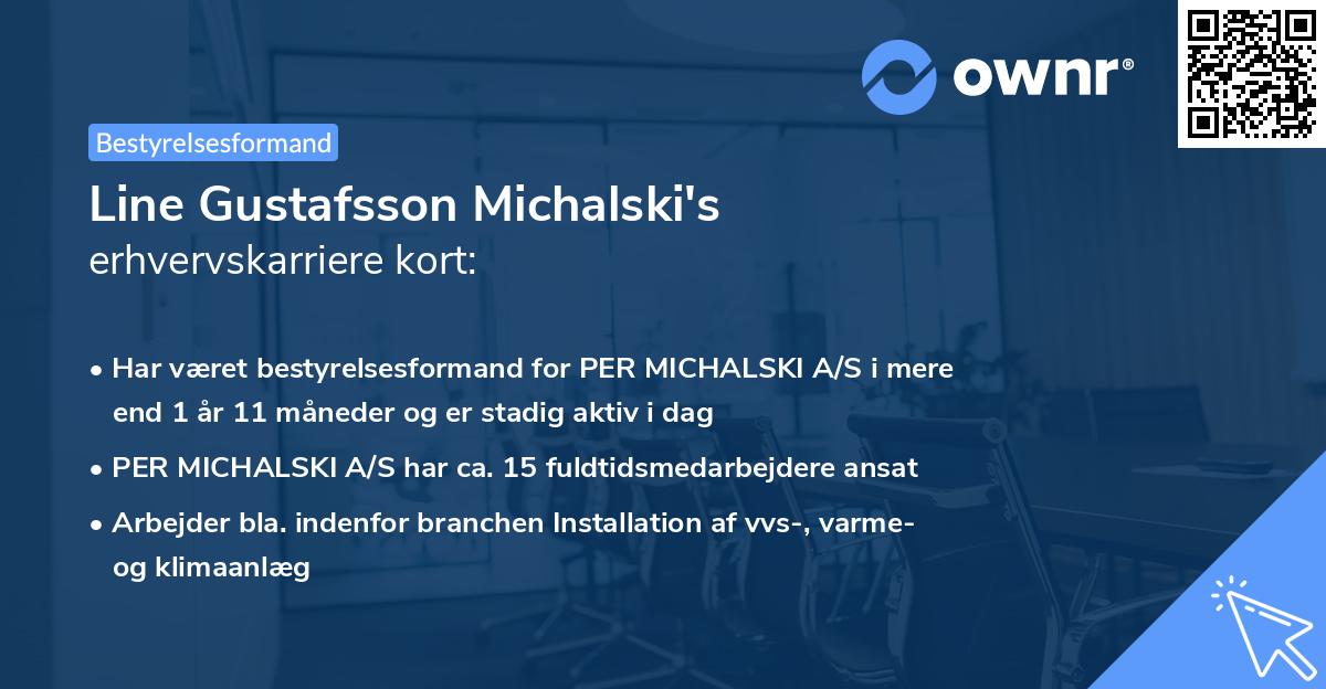 Line Gustafsson Michalski's erhvervskarriere kort