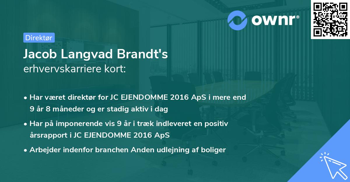 Jacob Langvad Brandt's erhvervskarriere kort