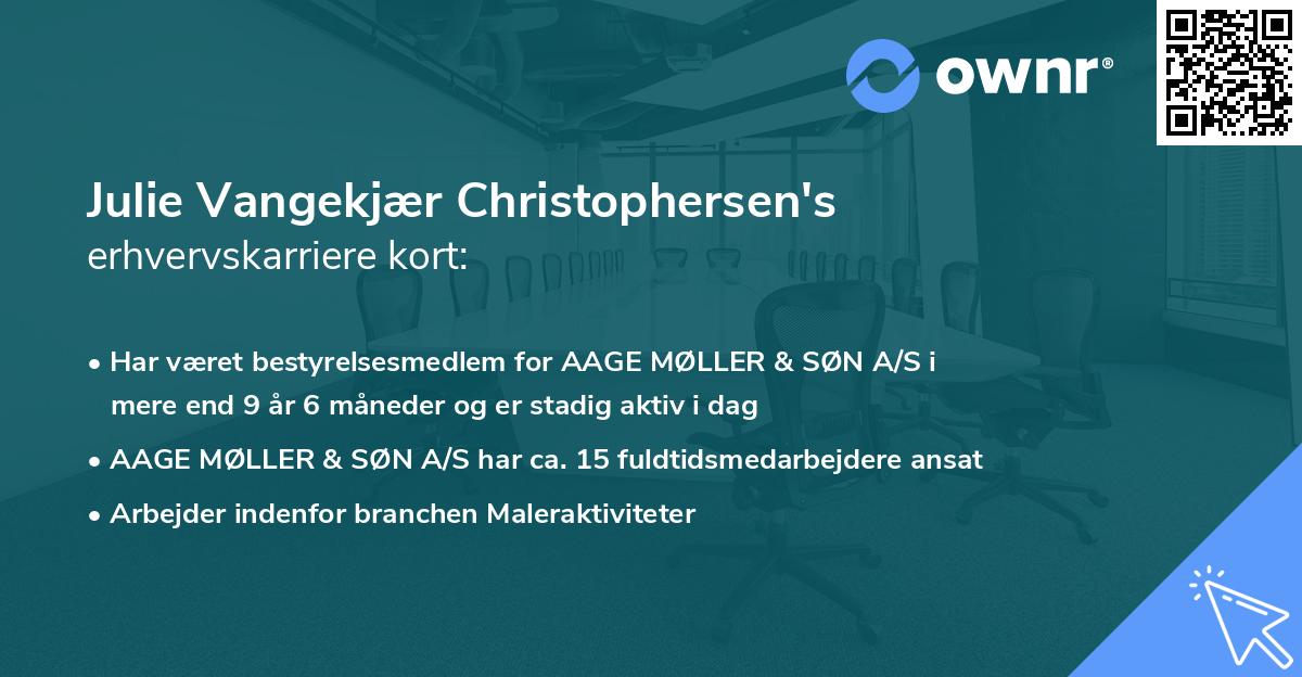 Julie Vangekjær Christophersen's erhvervskarriere kort
