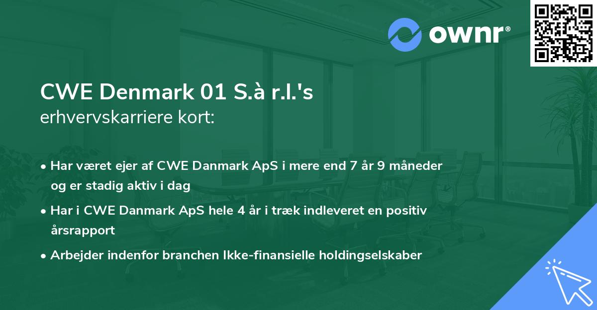 CWE Denmark 01 S.à r.l.'s erhvervskarriere kort