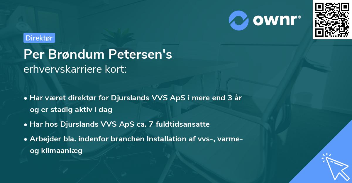 Per Brøndum Petersen's erhvervskarriere kort