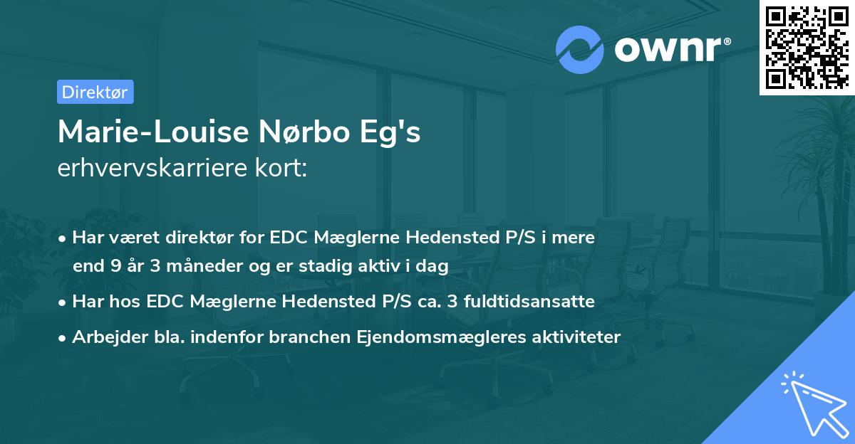 Marie-Louise Nørbo Eg's erhvervskarriere kort