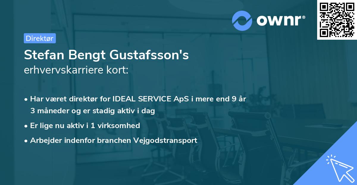 Stefan Bengt Gustafsson's erhvervskarriere kort
