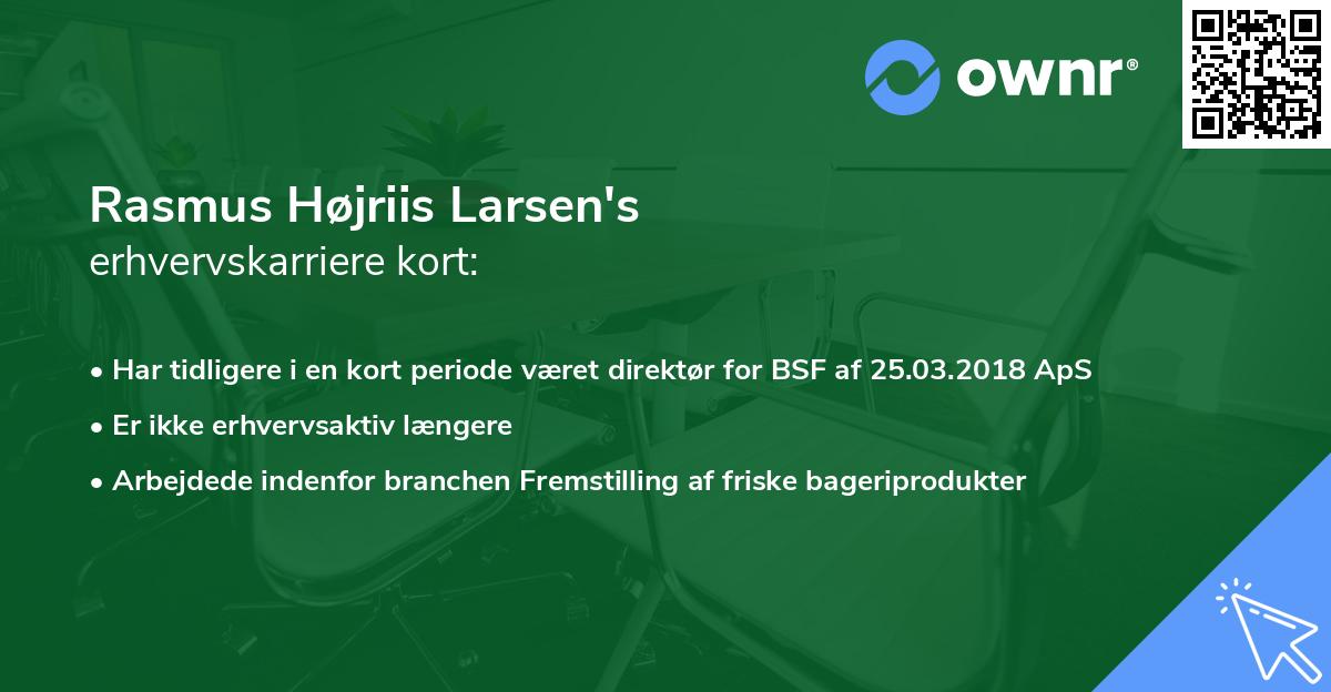 Rasmus Højriis Larsen's erhvervskarriere kort