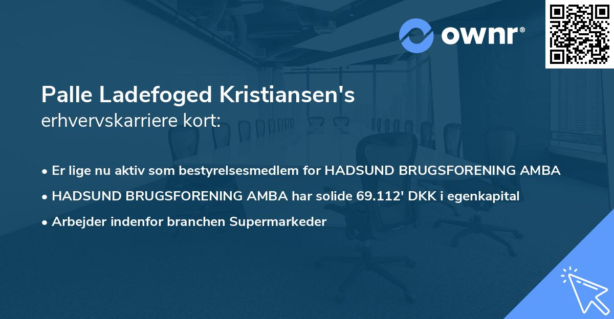 Palle Ladefoged Kristiansen's erhvervskarriere kort