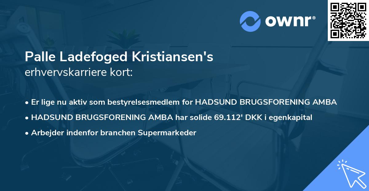 Palle Ladefoged Kristiansen's erhvervskarriere kort