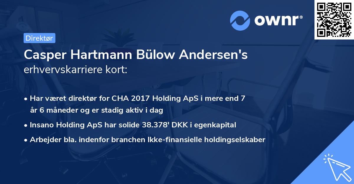 Casper Hartmann Bülow Andersen's erhvervskarriere kort