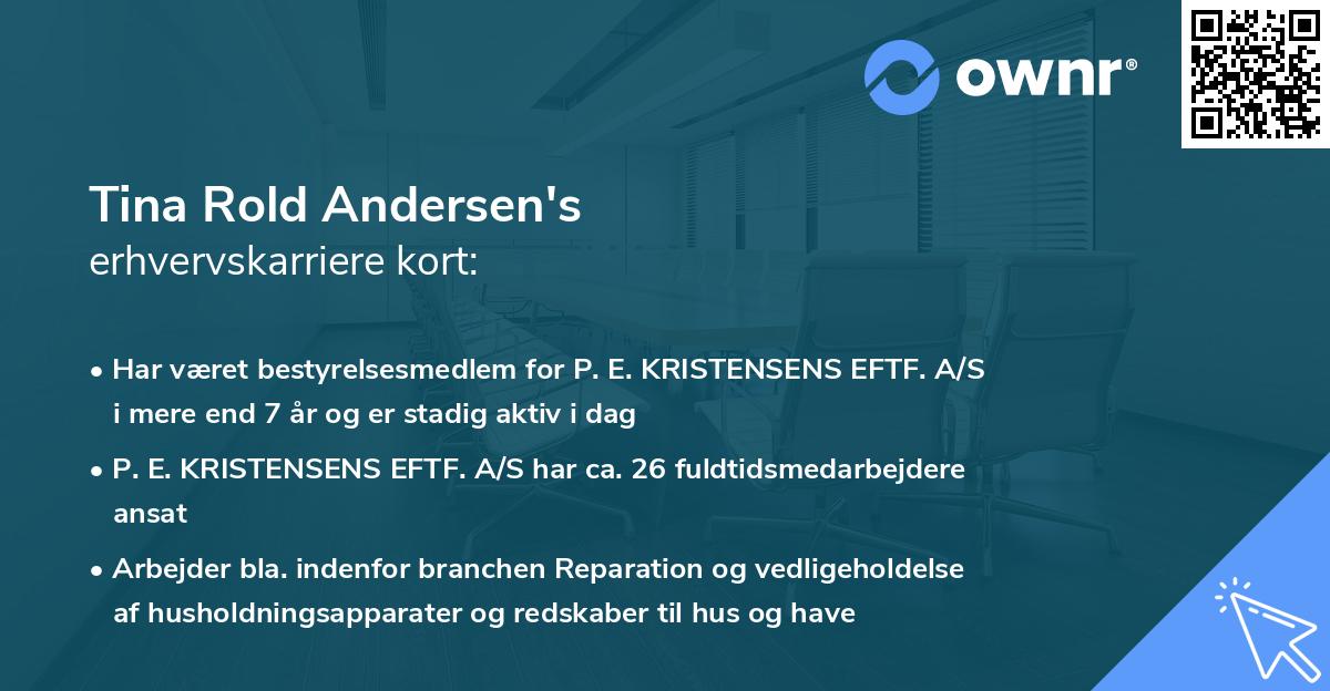 Tina Rold Andersen's erhvervskarriere kort