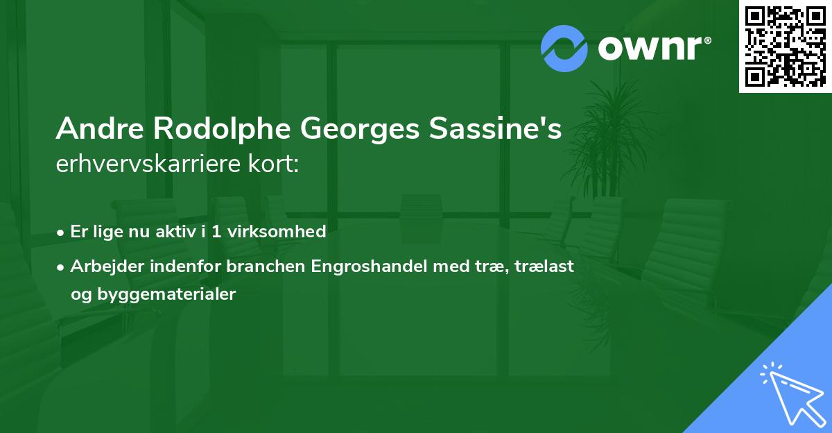 Andre Rodolphe Georges Sassine's erhvervskarriere kort