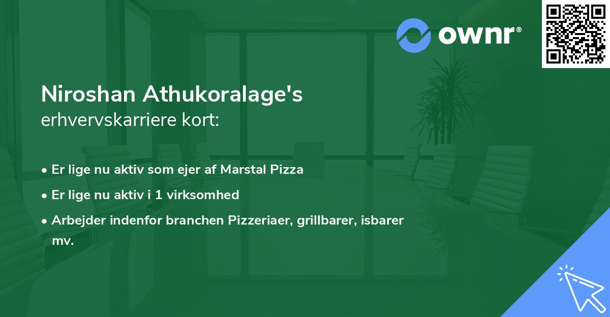 Niroshan Athukoralage's erhvervskarriere kort