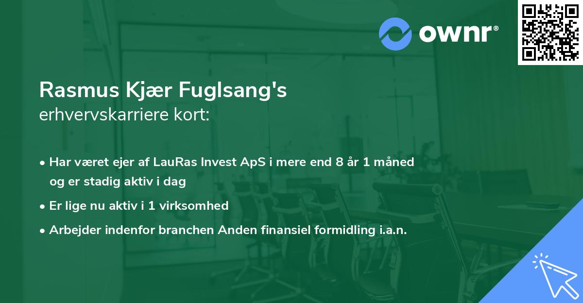 Rasmus Kjær Fuglsang's erhvervskarriere kort