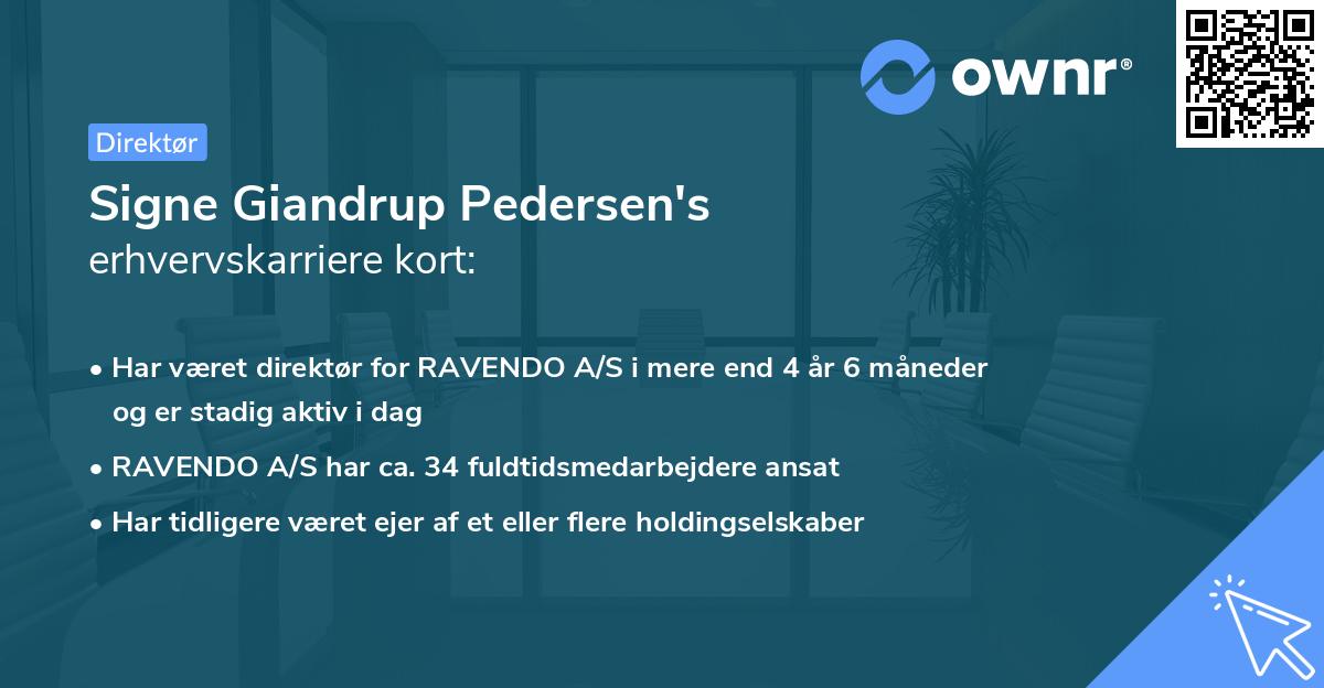 Signe Giandrup Pedersen's erhvervskarriere kort