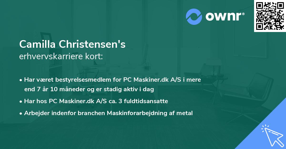 Camilla Christensen's erhvervskarriere kort