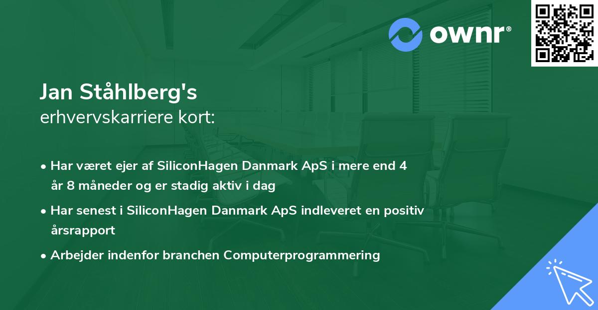 Jan Ståhlberg's erhvervskarriere kort