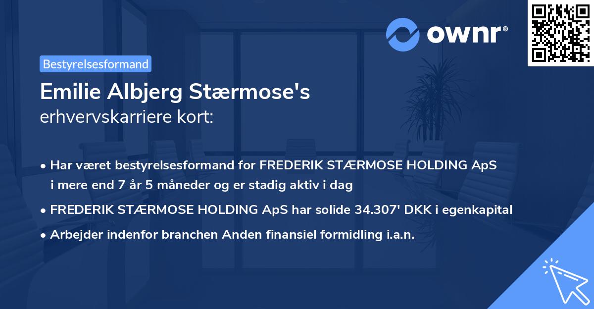 Emilie Albjerg Stærmose's erhvervskarriere kort