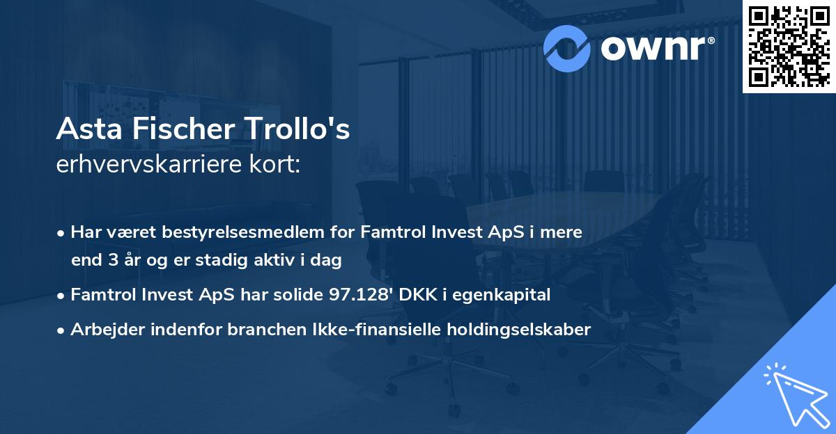 Asta Fischer Trollo's erhvervskarriere kort