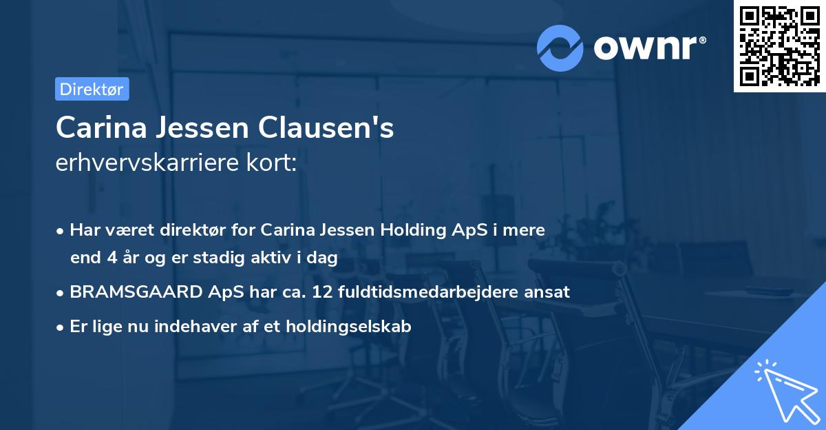 Carina Jessen Clausen's erhvervskarriere kort