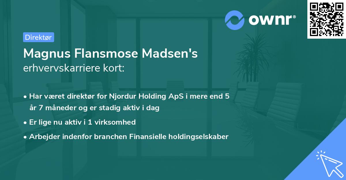 Magnus Flansmose Madsen's erhvervskarriere kort