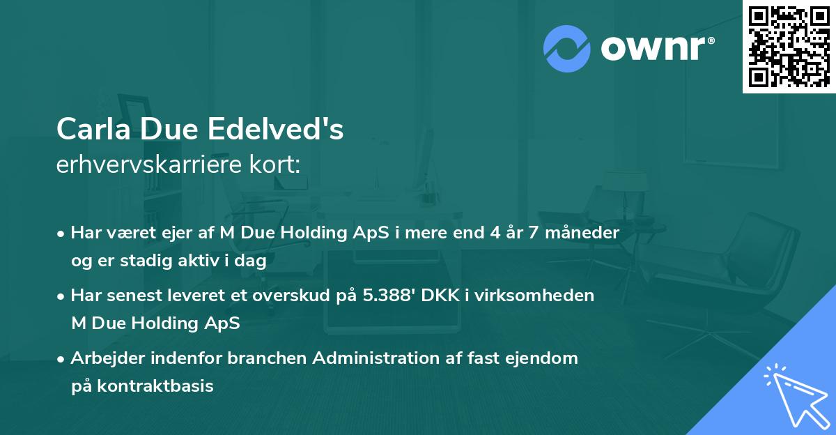 Carla Due Edelved's erhvervskarriere kort