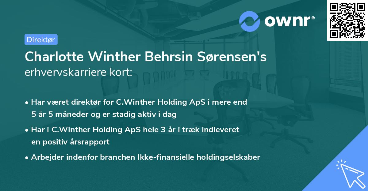 Charlotte Winther Behrsin Sørensen's erhvervskarriere kort