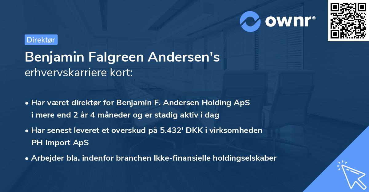 Benjamin Falgreen Andersen's erhvervskarriere kort