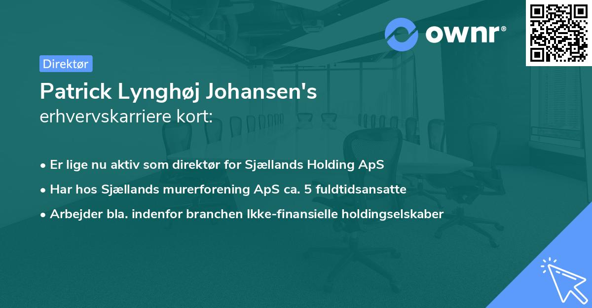 Patrick Lynghøj Johansen's erhvervskarriere kort