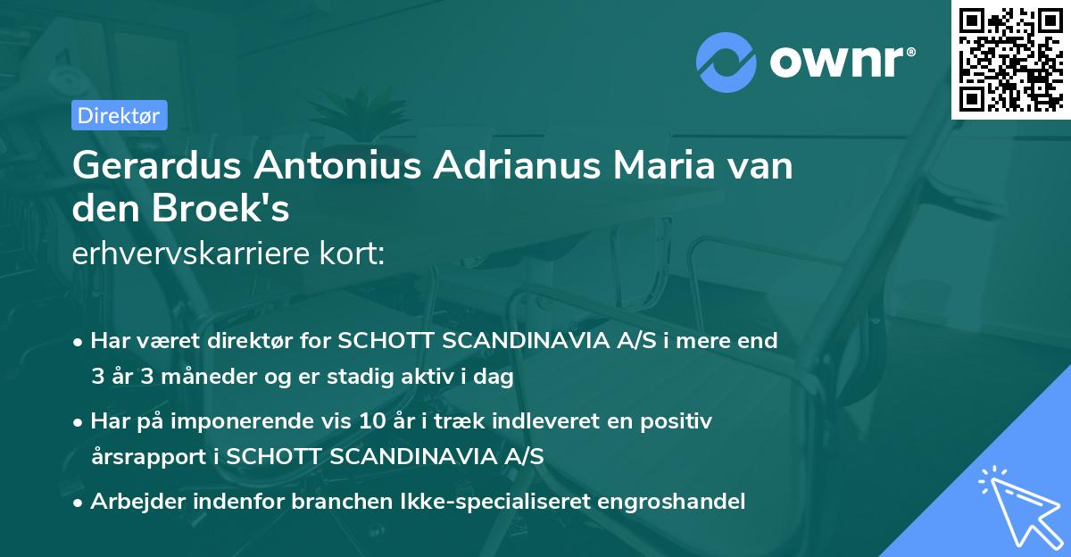 Gerardus Antonius Adrianus Maria van den Broek's erhvervskarriere kort