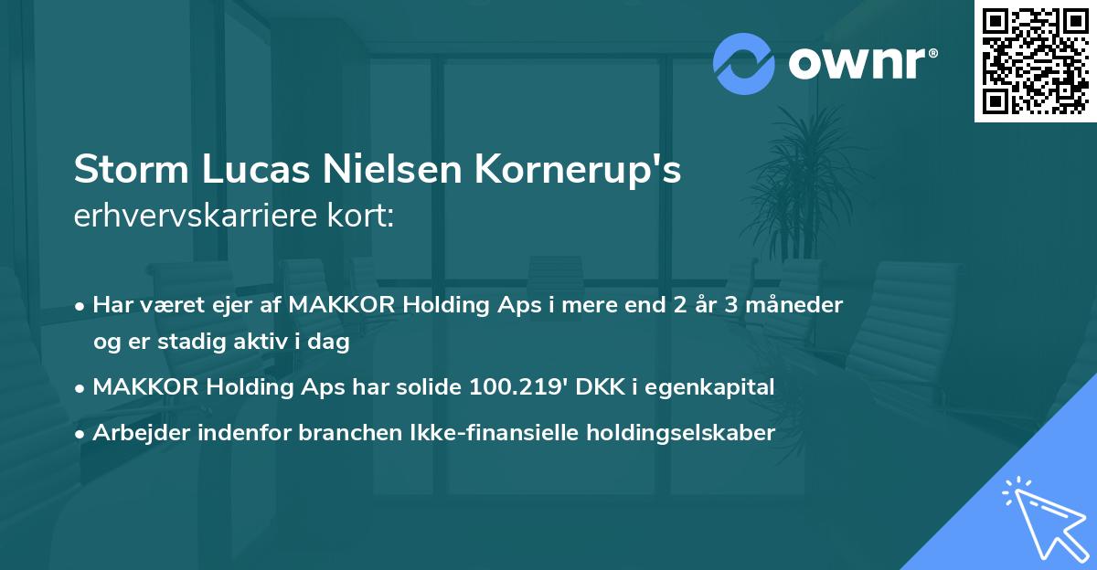 Storm Lucas Nielsen Kornerup's erhvervskarriere kort