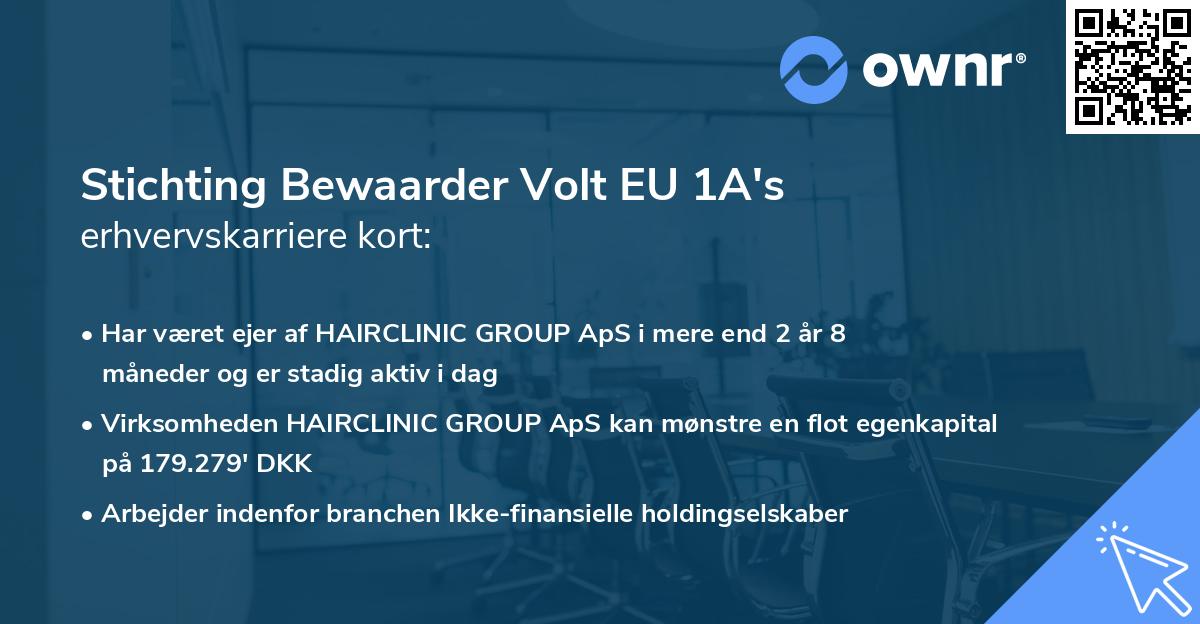 Stichting Bewaarder Volt EU 1A's erhvervskarriere kort