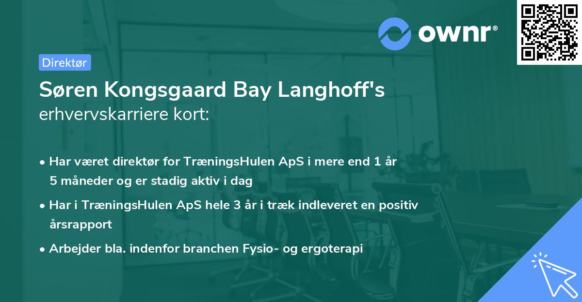 Søren Kongsgaard Bay Langhoff's erhvervskarriere kort
