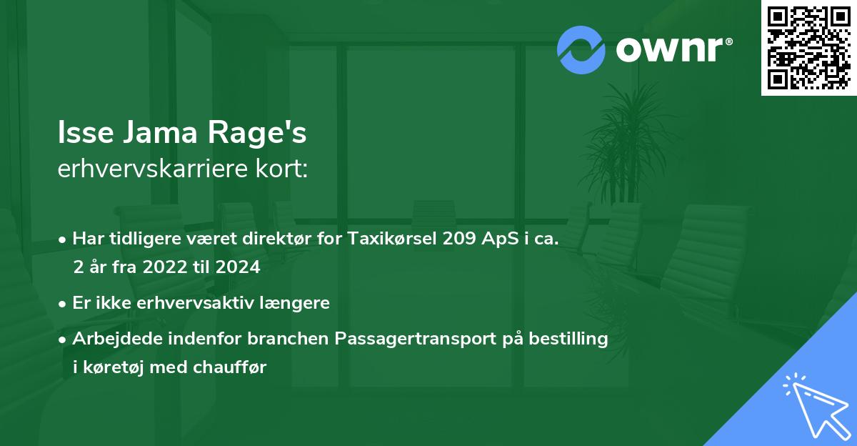 Isse Jama Rage's erhvervskarriere kort