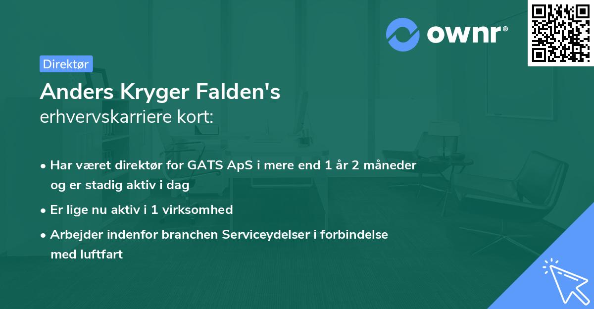 Anders Kryger Falden's erhvervskarriere kort