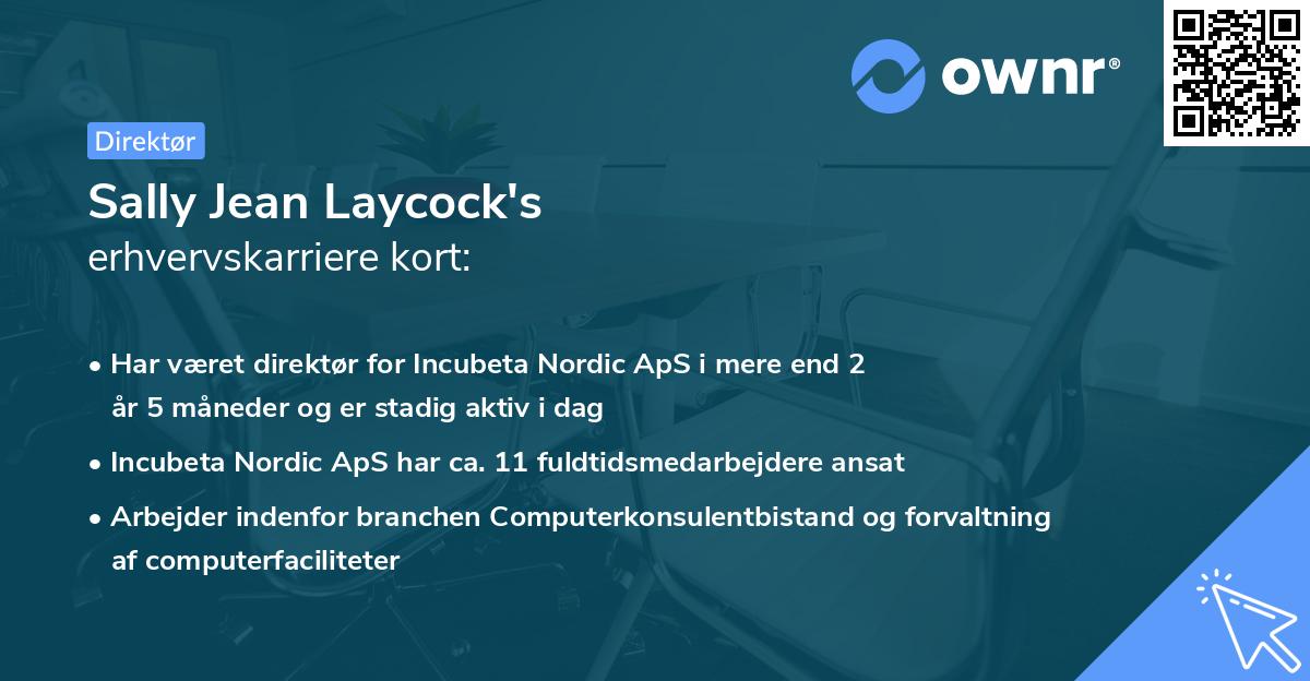 Sally Jean Laycock's erhvervskarriere kort