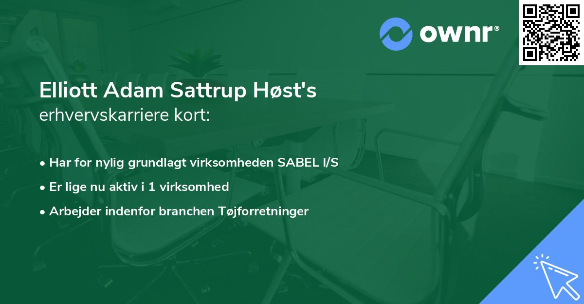Elliott Adam Sattrup Høst's erhvervskarriere kort