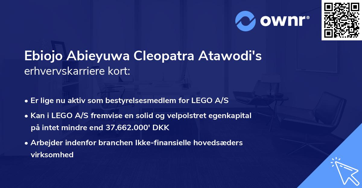 Ebiojo Abieyuwa Cleopatra Atawodi's erhvervskarriere kort