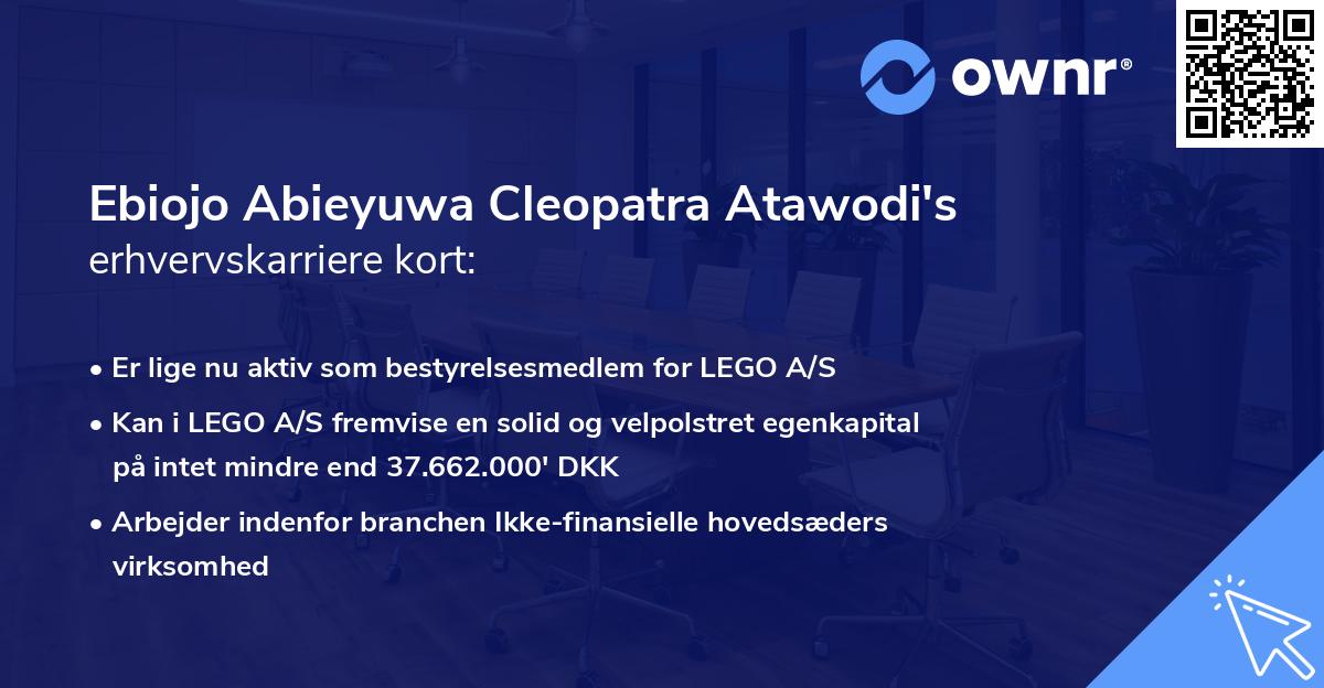 Ebiojo Abieyuwa Cleopatra Atawodi's erhvervskarriere kort