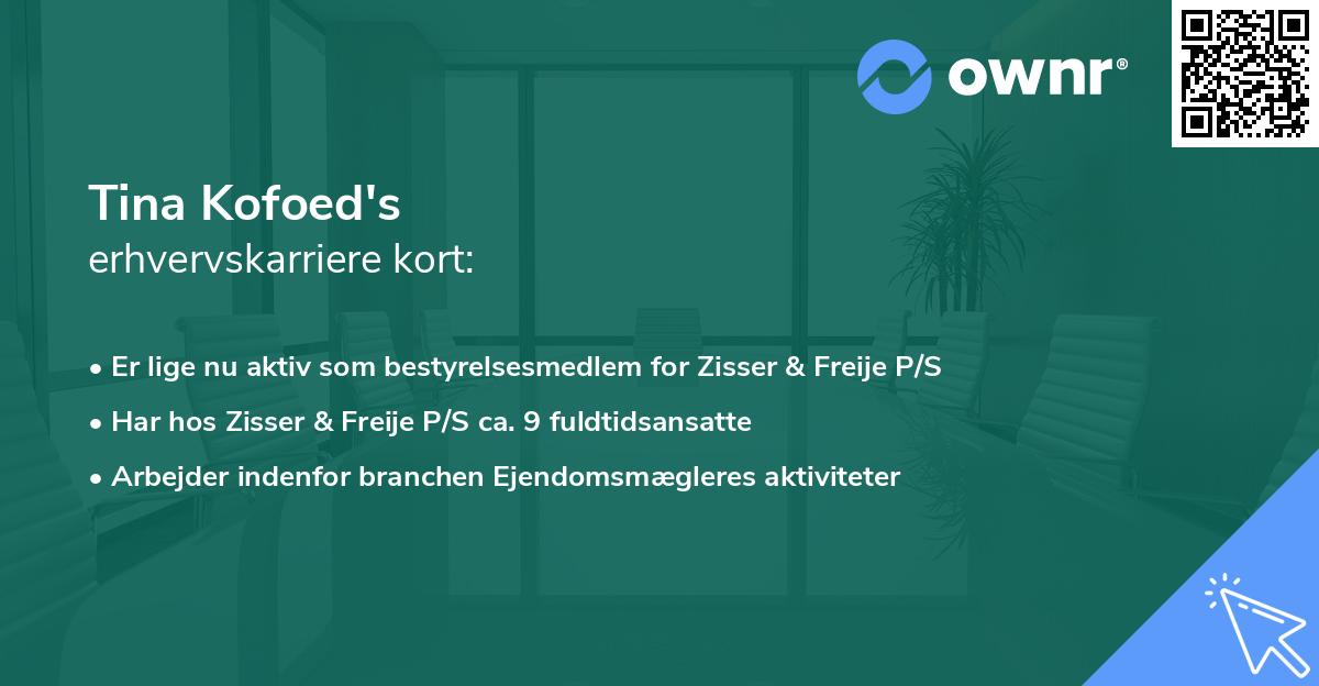 Tina Kofoed's erhvervskarriere kort