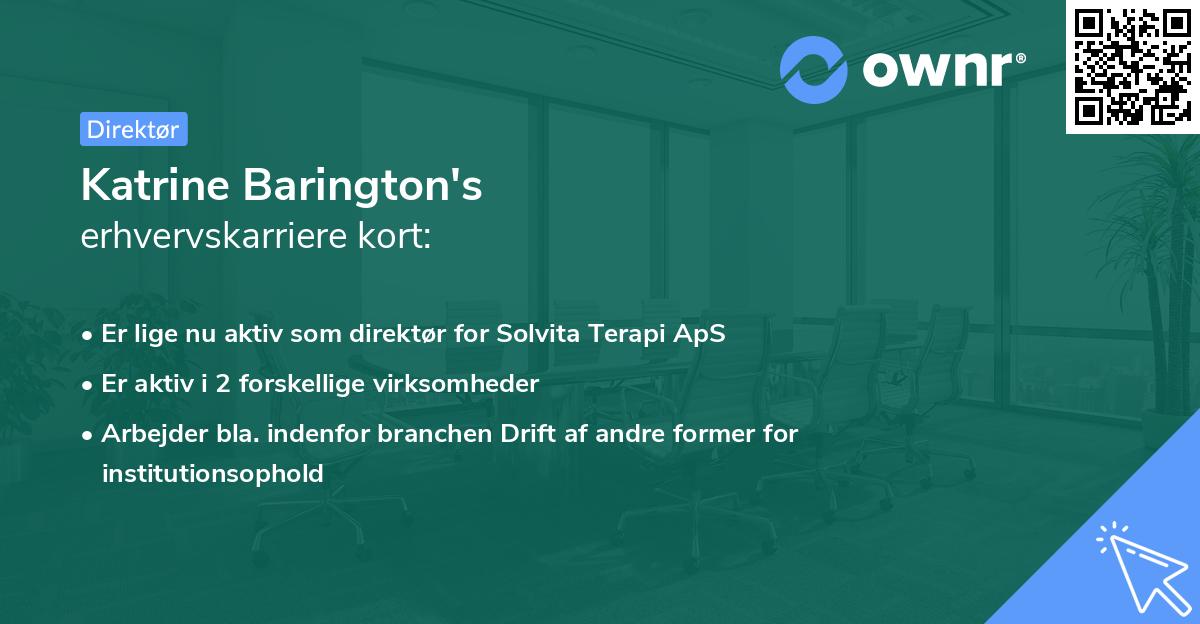 Katrine Barington's erhvervskarriere kort