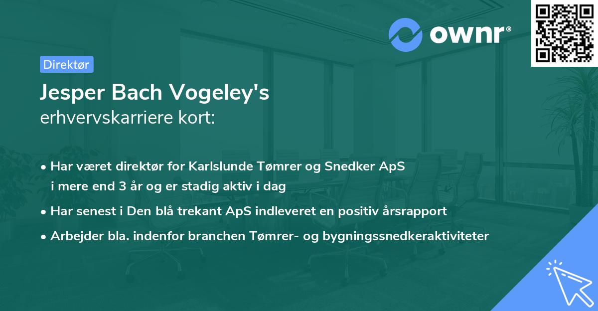 Jesper Bach Vogeley's erhvervskarriere kort
